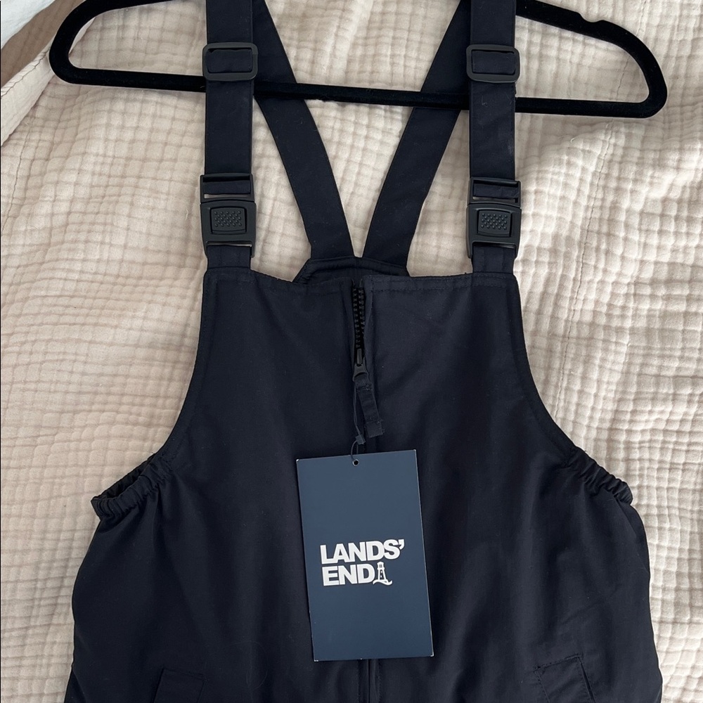 Lands' End Black Bib Snow/Ski Pants